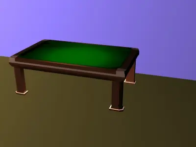 Street with bar - signs - pool table - posts and more Low-poly 3D model