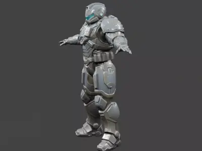 Metal Robot Character CGI Model Low-poly 3D model