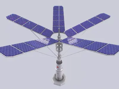 Scifi solar panel Low-poly 3D model
