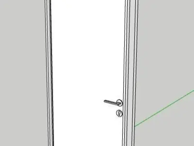 SketchUp dynamic door plain veneer Low-poly 3D model