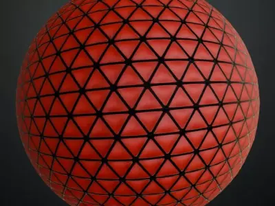 Red Sci-Fi Wall PBR Seamless Texture