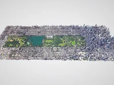 Central Park-New York city Low-poly 3D model