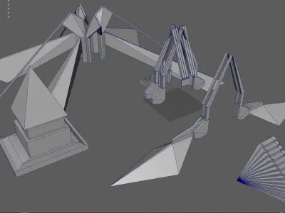 sci fi temple- Cyberpunk design - Game-Ready Low-poly 3D model