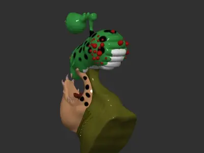 Alien Slug Lord Low-poly 3D model