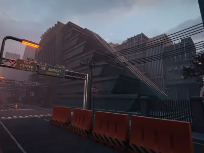 DYSTOPIAN BRUTALIST BUILDING SCIFI 07 Low-poly 3D model