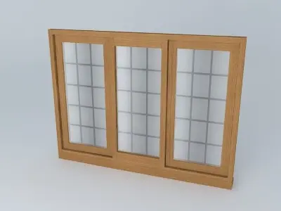 Wide triple window Free 3D model