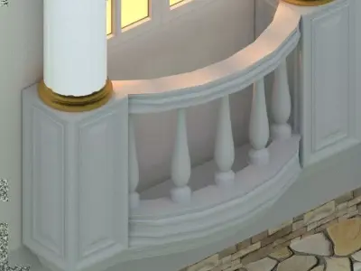 villa exterior design 3D model purchase