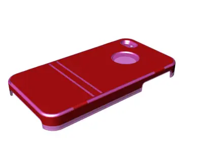 iphone4 and 4s red lighting case mold case Low-poly 3D model