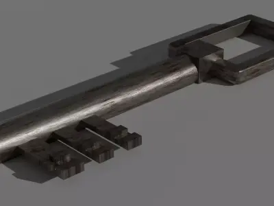 Old Key - Rusty Iron Material 4 Low-poly 3D model