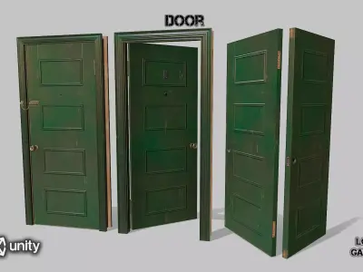 Door green 03 Low-poly 3D model