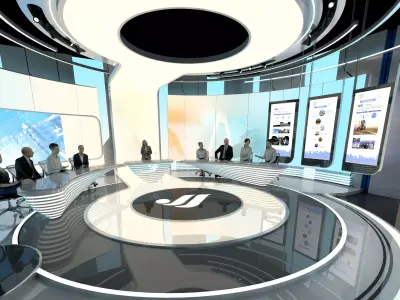 live broadcast studio Low-poly 3D model