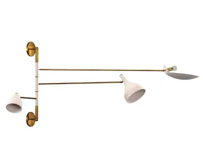 ARTICULATING ITALIAN THREE-ARM SCONCE 3D model