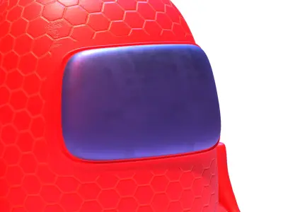 fully rigged RED Among us Character 3D model