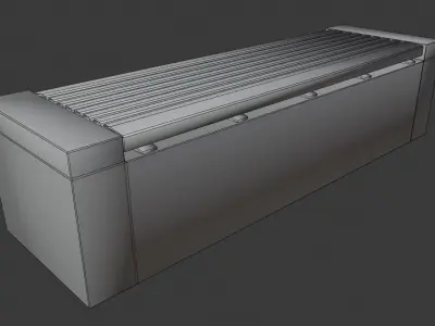 Bench -6- Wood on Concrete Block Low-poly 3D model