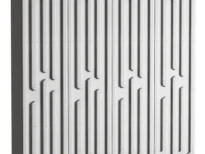 addams sliding door with lines 3D model