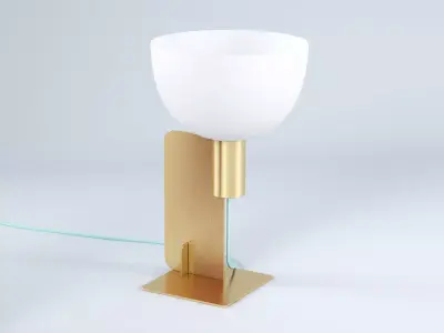 Olimpia table lamp with brass base and glass shade 3D model