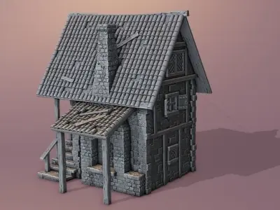 Extensive collection of medieval houses 3D print model