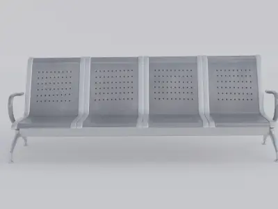 Public Bench Low-poly 3D model