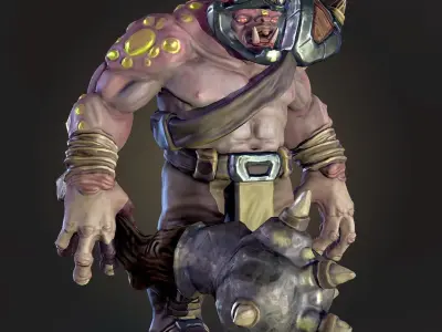 Game ready orc character Low-poly 3D model