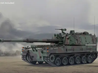  K9 Thunder Howitzer Rigged for Cinema 4D 