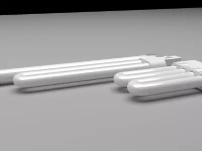 Fluorescent Tubes Set 3D model