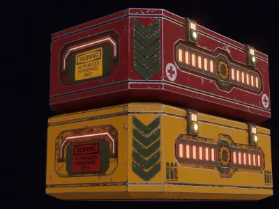 Sci fi Containers Pack Low-poly 3D model