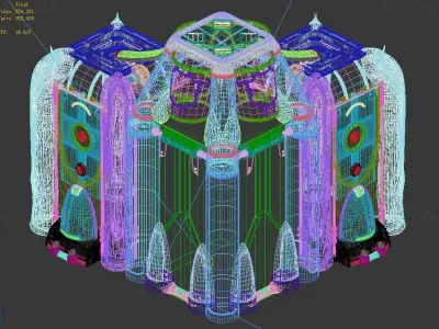 Space Station - City Wall Corner 01 3D model