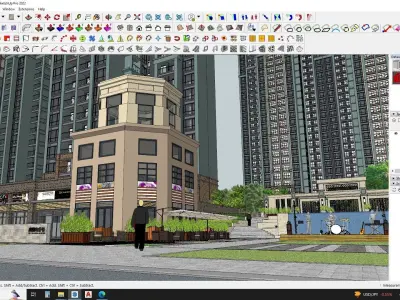3D sketchup Models of Apartment and Amusement Park 3D model
