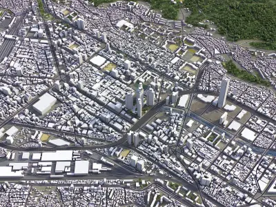 Busan - City 3D Model Low-poly 3D model