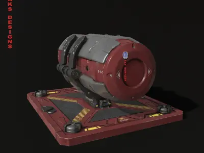 Sci fi container v1 Gameready Low-poly 3D model