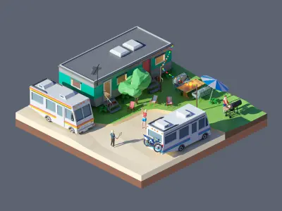 land 53A Low-poly 3D model