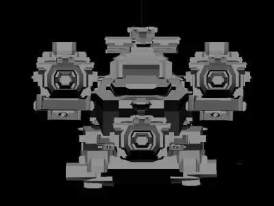  Sci-Fi Space ship Low-poly 3D model