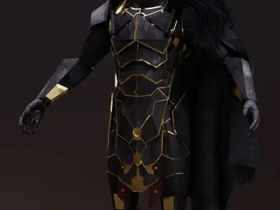 Sci-fi Knight  - A futuristic armoured character Low-poly 3D model