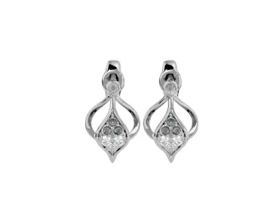 Light Minimalist Diamond Earrings 3D print model 8