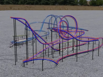  TWO Rollercoaster 3D Model Pack