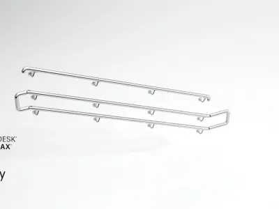 Railing stainless steel 3D model