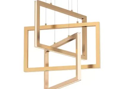 Cole 24 Wide Gold 3Light LED Pendant Light 3D model