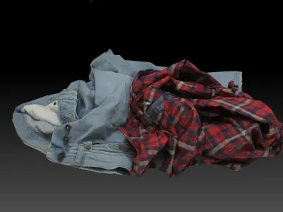 Pile of Cloths 1 Low-poly 3D model