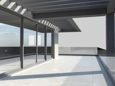 Modern Apartment Building 1 Low-poly 3D model