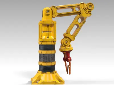 Robotic Arm PBR Rigged Low-poly 3D model