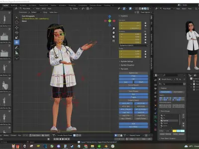 Doctor Cartoon Female Character 3D model