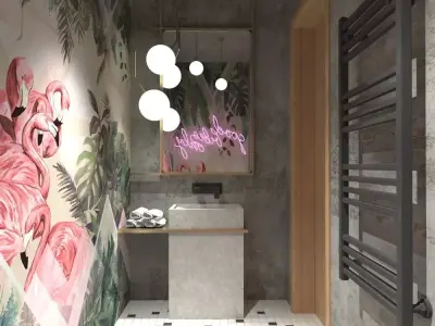 3D Model interior door in oak 3D model