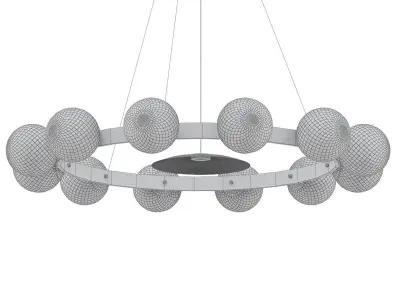 GIANTS gold chandelier with glass globes 3D model