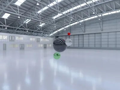 HDRI - Airplane Hangar Interior 8b - 8192x4096 Texture