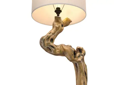 Rustic Floor lamp made natural driftwood branches Scandinavian 3D model