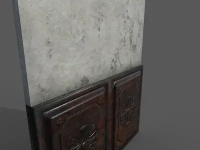 Old Plaster Wall Low-poly 3D model