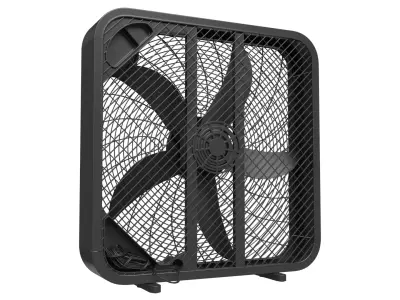 Modern Box Floor Fan White Utilitech Style Portable Ventilator Low-poly 3D model