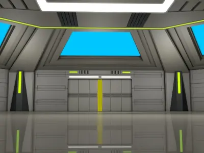 Sci Fi Room 3D model 35
