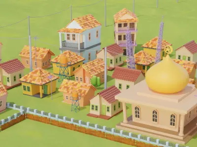 3D Village Set With Rig 3D model
