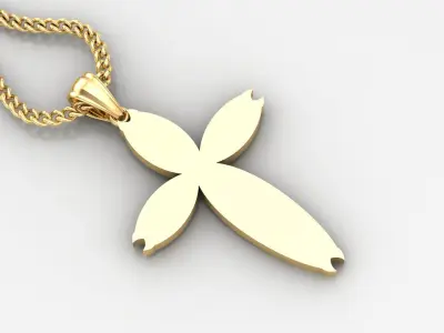 Light Gold 18K Cross Pendant 1CP082 3D print model